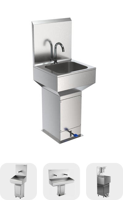 Умывальники с педальным управлением