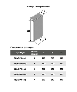 Декоративный металлический экран на радиатор Mistral 5 секций перф, изображение 2