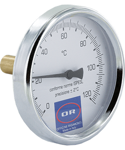 Термометр 1/2'', 0-120C, d.80mm (+ штуцер) ОR