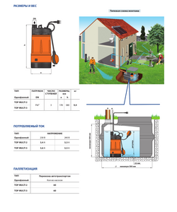 Погружной насос с многолопастным колесом Pedrollo TOP MULTI 2 0,55 kW, изображение 2