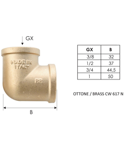 Угол бронзовый 1" FF Remer, изображение 2