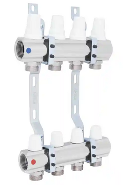 Коллектор для тёплого пола 1"x 4 вывод. ICMA
