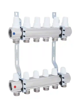 Коллектор для тёплого пола 1"x 6 вывод. ICMA