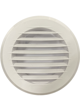 Круглая вытяжная вентиляционная решетка с фланцем Aluvent 145/100KF D100 White