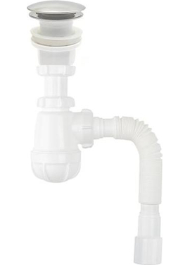 4elementsSifon pentru lavoar 1 1/4 click-clack (ventil cu orificiu de preaplin) gt 40x40/50, Aquant