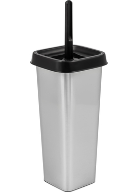 4elementsЁрш туалетный в закрытом высоком стакане "Квадра" декор металлик Aquant