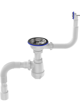 4elementsСифон для мойки 3 1/2"х40 с мет.реш. с круглым переливом с г.т. 40х40/50, Aquant