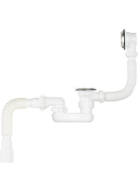 Сифон для ванны плоск. регулир. 1 1/2"х40 с выпуск., перелив., мет.реш, гт 40х40/50, Aquant