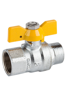 4elementsШаровый кран для газа бабочка 1/2" FM (хром) Genebre