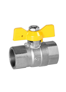 4elementsШаровый кран для газа бабочка 3/4" FF (хром) Genebre