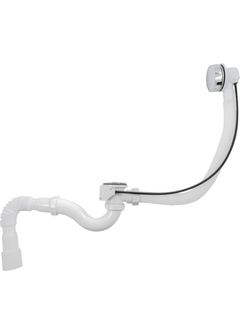 Сифон для ванны с переливом полуавтоматом с г.т 40х40/50 белый, Aquant