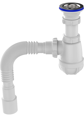 Сифон для кухни 1 1/2" х 40 с гибкой трубой 40х40/50, Aquant