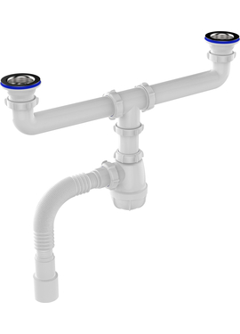 4elementsСифон сдвоенный 1 1/2"*40 с г.т. 40х40/50, Aquant