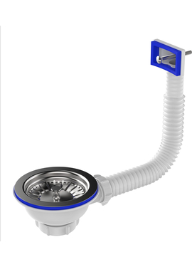 4elementsПерелив для мойки 3 1/2'' с прямоугольным вертикальным корпусом белый, Aquant