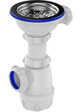 4elementsСифон для мойки 3 1/2" х 40 белый, Aquant