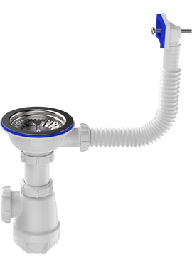 4elementsСифон для мойки сдвоенный 3 1/2" х 40 с круглым переливом с г.т. 40х40/50, Aquant