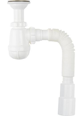 4elementsСифон для умывальника 1 1/2"х40 с удлинённой горловиной с мет.реш. с г.т. 40х40/50, Aquant