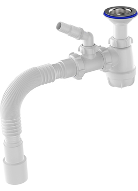 4elementsSifon pentru lavoar 1 1/2" x 40 cu gât prelungit și cot pentru mașina de spălat, gt 40x40/50, Aquant