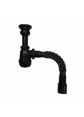 4elementsSifon pentru lavoar 1 1/4" x 40 cu tub flexibil 40x40/50 negru