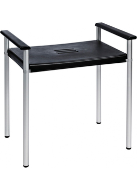 4elementsТабурет для ванной Zac черный искусственная кожа алюминий