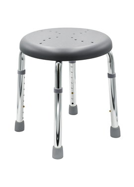 4elementsТабурет для ванной Go серый с регулировкой по высоте прорезиненный алюминий