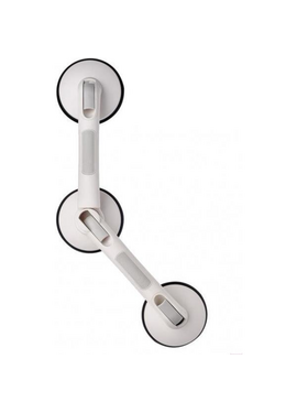 4elementsBara de sprijin unghiular cu ventuze Rob L alb ABS plastic cauciucat