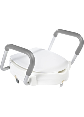 4elementsScaun de toaletă Sam 10 cm alb cu suporturi pentru brațe ABS plastic aluminiu
