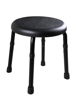 4elementsТабурет для ванной Go черный с регулировкой по высоте прорезиненный алюминий