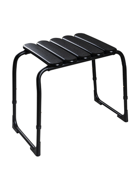 4elementsТабурет для ванной Pro черный с регулировкой по высоте прорезиненный алюминий