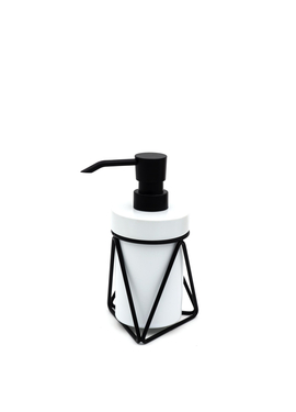 Дозатор жидкого мыла Mila, белый, черный, керамика / ABS Ridder