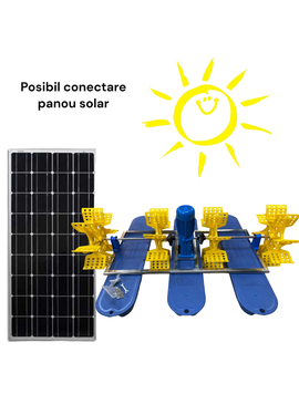 Колесный 4-х лопастный аэратор для водоема HT-SY-1.5, 48V DC, 220V 1.1kW KUBBER