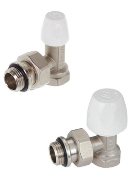 Комплект угловых кранов (подача + обратка) 1/2"х1/2" (полипр. с уплотнительн. рез) Bugatti