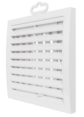 4elementsРегулируемая вытяжная вентиляционная решетка с фланцем Mistral 15х15 D100 White
