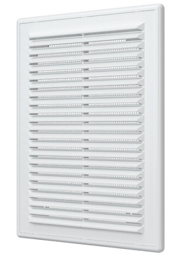4elementsВытяжная вентиляционная решетка с сеткой и рамкой Mistral 18х25 White