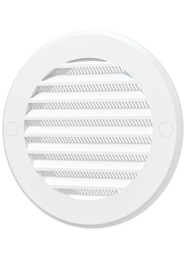 Круглая вытяжная вентиляционная решетка с сеткой Mistral D100 White