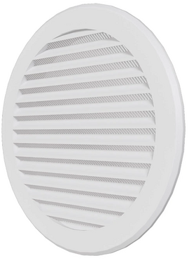 Круглая вытяжная вентиляционная решетка с сеткой Mistral D160 White
