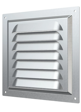 4elementsВытяжная стальная вентиляционная решетка с сеткой Mistral 15x15 Silver