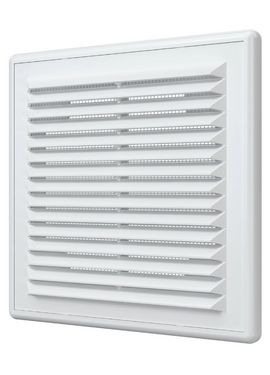Вытяжная вентиляционная решетка с фланцем Aluvent 160/125K 20х20 White
