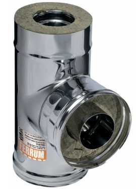 Сэндвич-тройник для дымохода 90° Ferrum (430/0,8) D115х200