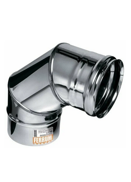 4elementsКолено угол на 90° для дымохода (3 секции) Ferrum D115 (0,8мм)