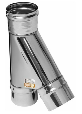 Тройник-К на 135° для одностенного дымохода Ferrum D150 (0,8 мм)