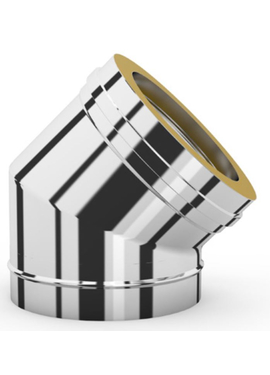 4elementsСэндвич-колено для дымохода 45° Alpinox Ø150x210 (304/430/0,5) ALPC45 150x210