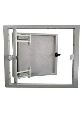 Люк стальной с нажимным замком 3D 300х400