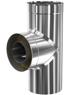 Сэндвич-тройник для дымохода 90&deg; Теплодар Профи (430/0,8) D200x280