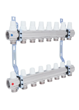 Коллектор для тёплого пола 1"x 8 вывод. ICMA