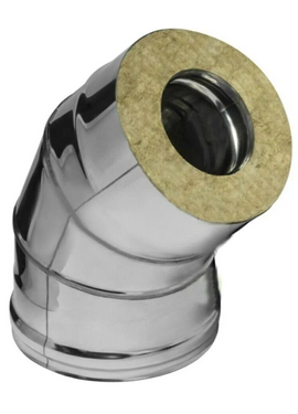 Сэндвич-колено для дымохода 135° Ferrum (430/0,8мм) D115х200
