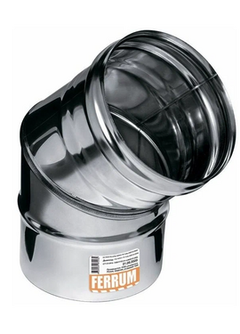 Колено угол на 135° для дымохода (2 секции) Ferrum D150 (0,5мм)