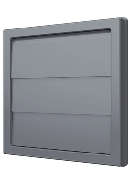 4elements1515К12,5Ф сер-Grila de ventilatie cu jaluzele automate sur 15х15 d.125