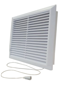 4elementsGrila de ventilatie reglabila cu plasa si jaluzele Hardi 05400 28x28 White