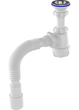 Сифон для умывальника 1 1/4" х 40 с гибкой трубой 40х40/50, Aquant